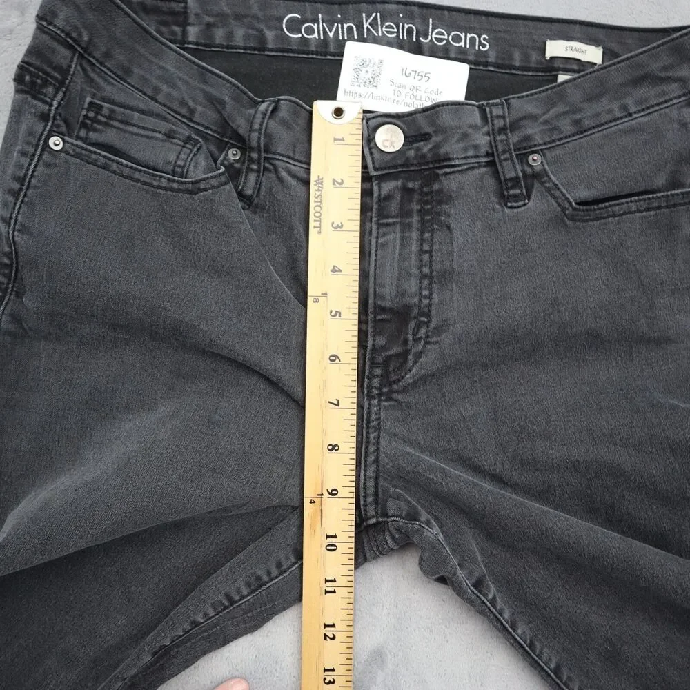 Calvin Klein Jeans Pants Mens 31 Black Mid Rise Flat Front Straight Leg Bottoms